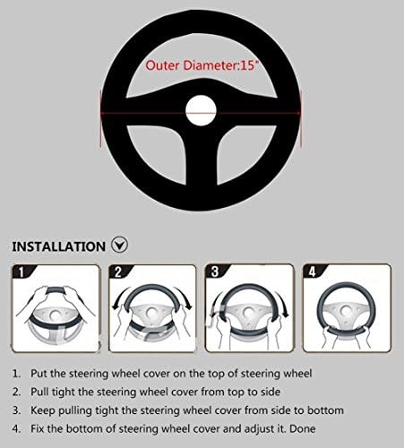 Valleycomfy Steering Wheel Covers Universal 15 inch - Image 3