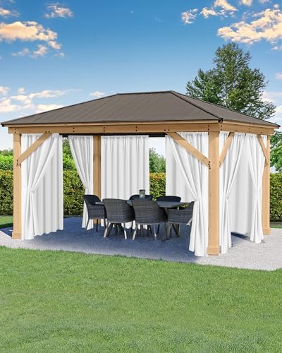 Outdoor Curtains for Patio Waterproof Rod Pocket 8 Pcs 54x84 Inch White by HolidayIdeas