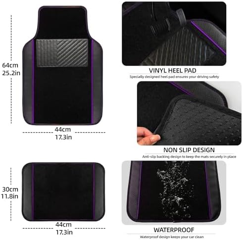 NBTEPEM 10 Pcs Car Floor Mats Full Set Car Accessories, Microfiber Leather - Image 4