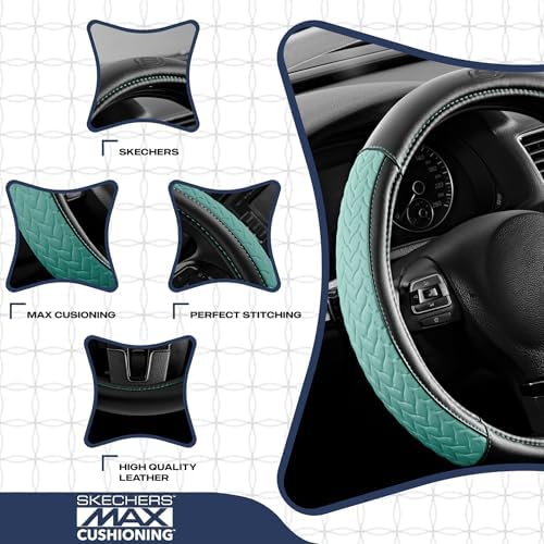 Skechers Steering Wheel Cover, Max Cushioning Leather Steering Wheel Cover - Image 3