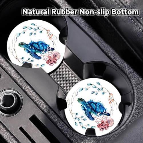 2Pack Reflective Compass Mountain Car Cup Holder Coaster Neoprene Coasters - Image 2
