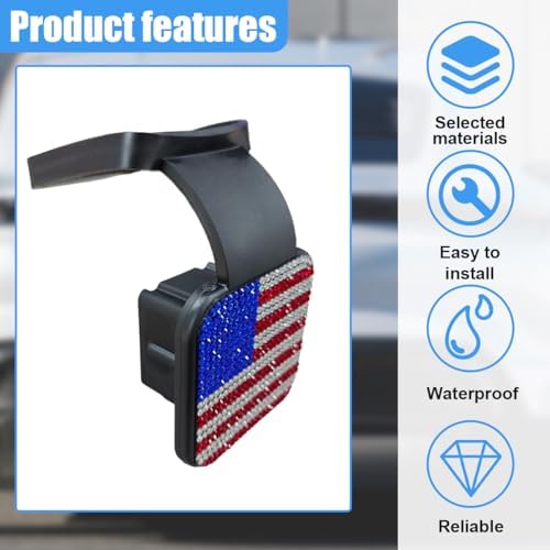 Bling Trailer Hitch Cover, 2 Inch Dust-Resistant Square Mouth Receiver Tube - Image 5