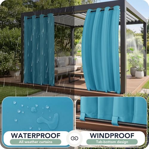 Outdoor Curtains for Patio Waterproof 6 Panels, Porch Sun Shade - Image 2