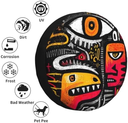 Graffiti Spare Tire Cover Waterproof Wheel Cover 16 Inch Universal Fit - Image 6
