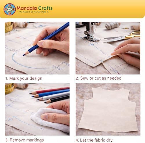 Mandala Crafts White Water Soluble Fabric Pencils - Image 6