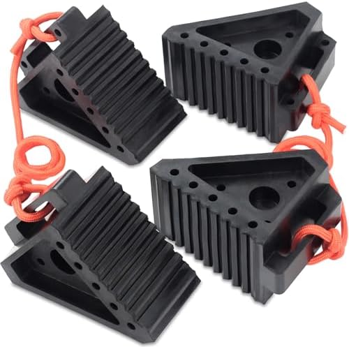 OULEME 4PK Heavy-Duty Rubber Wheel Chocks by OULEME
