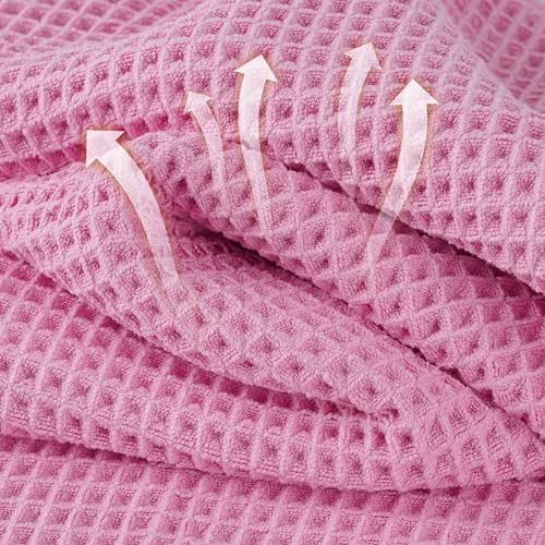 Microfiber Waffle Bath Towels, 4 Pieces, Fast Drying, Lint Free 430 GSM - Image 2