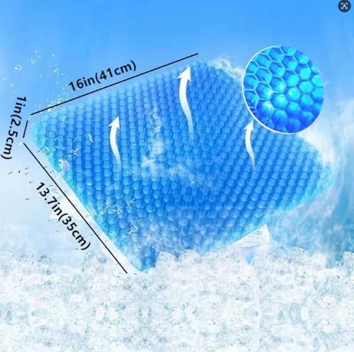 Gel Seat Cushion, Cool & Breathable 16inX13.7inX1in，ZDPP - Image 2