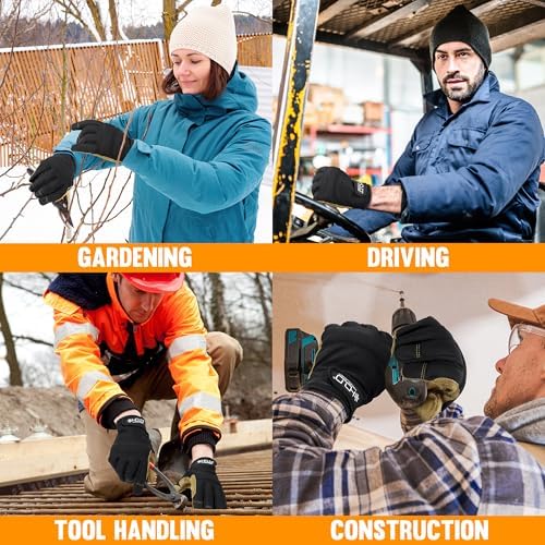 HANDLANDY Work Gloves for Men & Women, Utility Mechanic Working Gloves Touch - Image 6