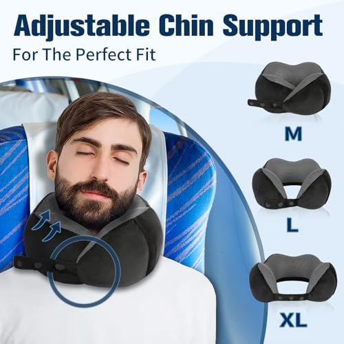 Cirorld Neck Pillow for Traveling, Travel Pillows for Airplanes Black - Image 2