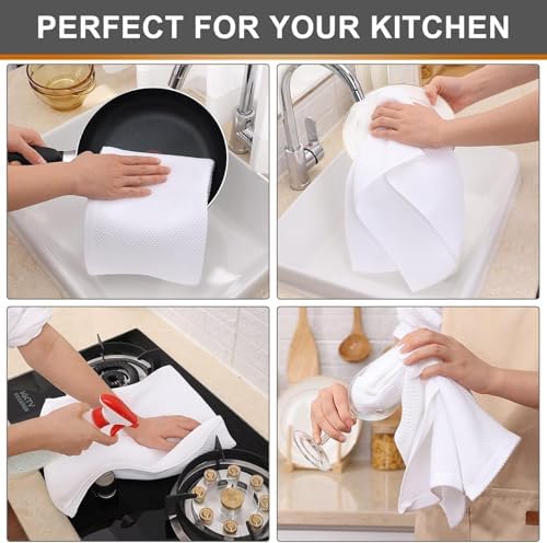 Kitinjoy 100% Cotton Waffle 12-Pack Kitchen Towels - Image 4