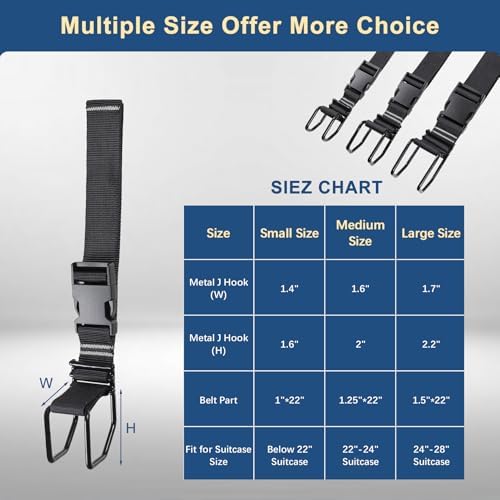 J Hook Luggage Strap, Add A Bag Carry On Hook, Hands-Free - Image 4