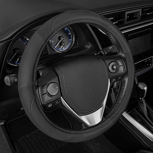 Motor Trend Perforated Microfiber Leather Steering Wheel Cover by MotorTrend