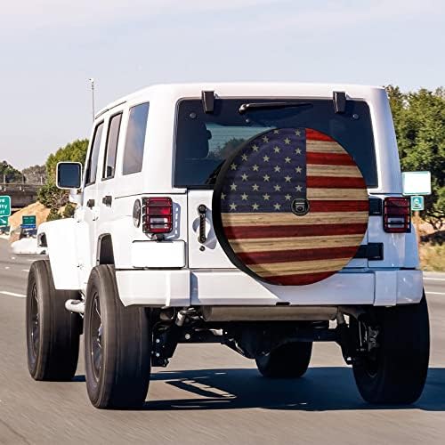 American Flag Reclaimed Wood Spare Tire Cover - Image 3
