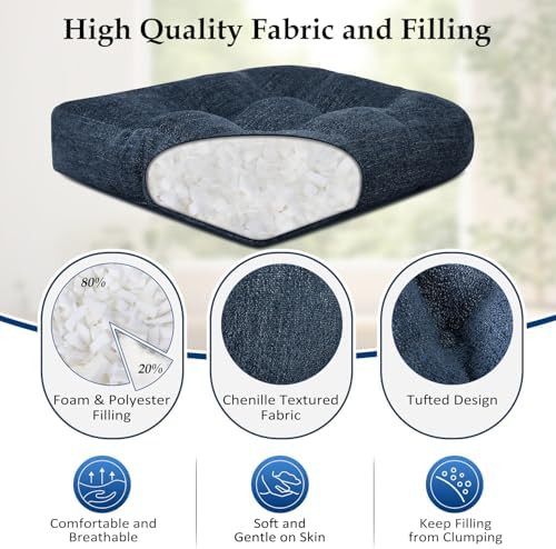 downluxe Chair Cushions for Dining Chairs 4 Pack, Tufted Indoor Chair Pads - Image 2
