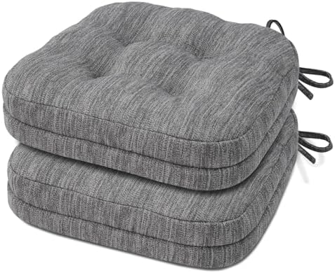 Shinnwa Kitchen Chair Cushions Set of 2, Dual-Layer Memory Foam Dining Chair by Shinnwa