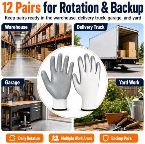Work Gloves, Nitrile-Coated Grip - Image 7