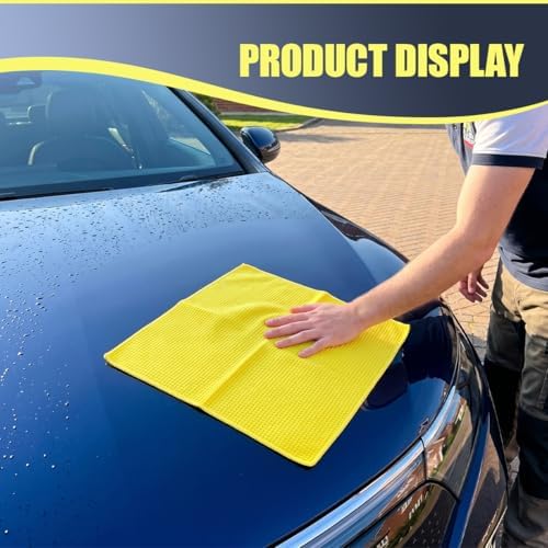 3PCS Microfiber Car Towels, 15x15 Inch, Highly Absorbent Waffle Weave Drying - Image 6