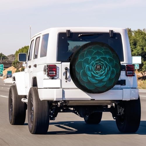 Delerain Teal Cactus Spare Tire Cover - Image 2
