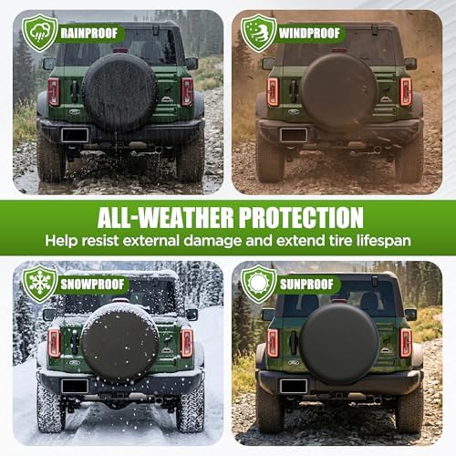 Spare Tire Cover for SUV Truck Camper Trailer RV Faux Leather 24-26 inch - Image 5