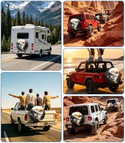 RV Spare Tire Cover Mountain Lake Tree 16in Waterproof Universal Fit - Image 6