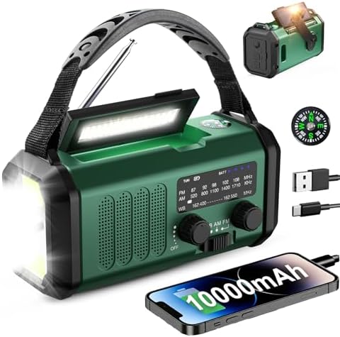 Leaton Hand Crank Emergency Radio, NOAA Weather Radio AM/FM by Leaton