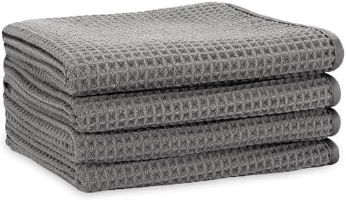 S&T INC. Aura Waffle Hand Towels, 4 Pack by STINC
