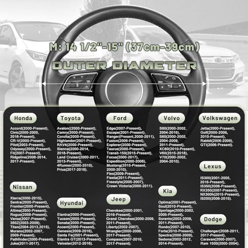 SEG Direct Steering Wheel Cover 14.5-15 inch Car Auto Interior Accessories - Image 5