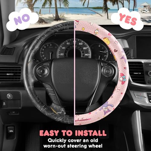 Hello Kitty and Friends Steering Wheel Cover, Universal Fit Cute Accessories - Image 4