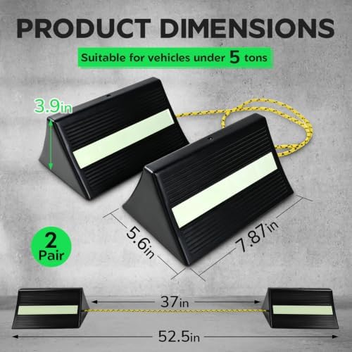 ROBLOCK Wheel Chocks for Trailer Glow in The Dark, RV & Camper, 3T GVW Capacity - Image 5