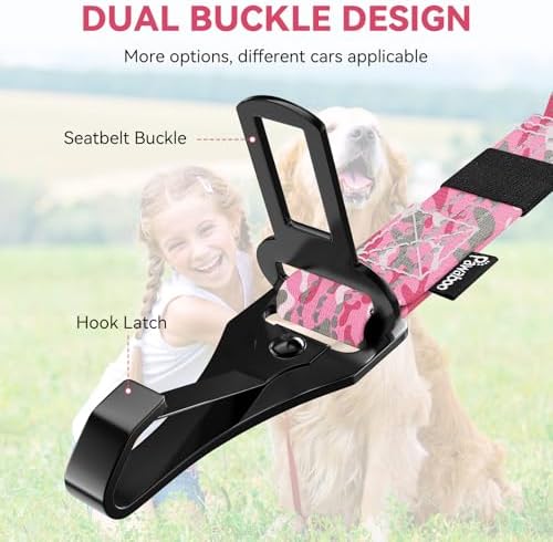Pawaboo 2Pack Dog Car Seatbelt, 3-in-1 Dog Tether - Image 3