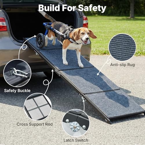 Veehoo Foldable Dog Ramp for Car Truck SUV Extra Large Wide 71" L 20" W - Image 6