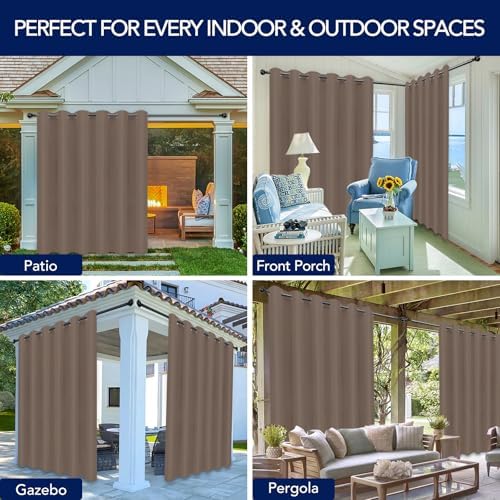 PureFit Outdoor Curtains for Patio Waterproof Weatherproof Outside Curtains - Image 5
