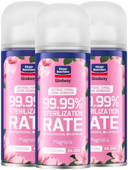 Glodway Whole Car Air Refresher Spray,Odor Eliminator Eliminates Strong Vehicle Odors,Magnolia Scent-6 Ounce Spray Bottle (Plack of 3)