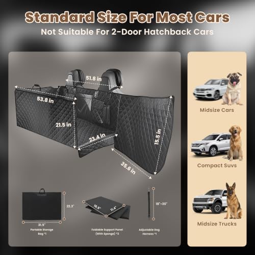 Hard Bottom Dog Car Seat Cover for Back Seat - Image 2