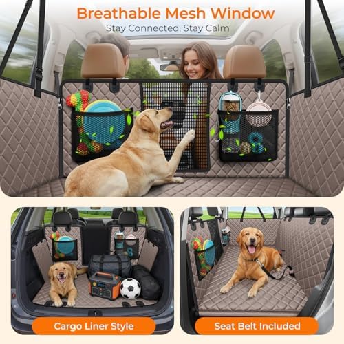 URPOWER Back Seat Extender for Dogs, Large Hard Bottom Dog Car Seat Cover - Image 3