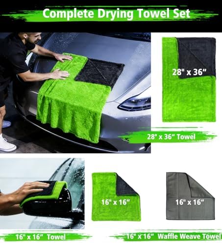 YeewayVeh 3-Pack Drying Towel Set, 1400 GSM Ultra Absorbent - Image 6