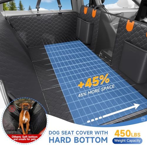 Dog Car Seat Cover Waterproof Vegan Leather, Scratchproof, Hard Bottom Back - Image 5