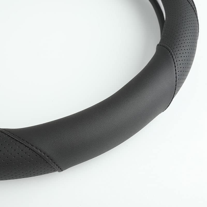 Szttswamp Car Steering Wheel Cover, Microfiber Leather Black 14.5-15 Inch - Image 4