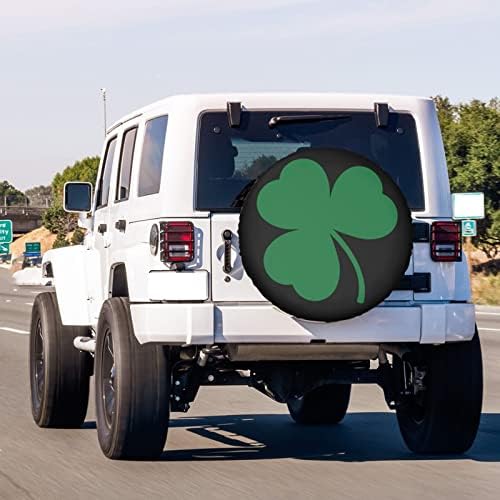 Green Irish Shamrock Spare Tire Cover Dust-Proof Wheel Tire Cover Fit Trailer - Image 3