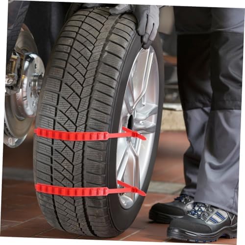 TIDTALEO 15pcs Car Tire Anti-skid Tie Emergency Snow Tire Chains Orange Plastic - Image 4