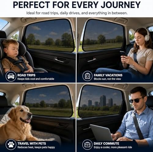 Car Window Shades for 2010-2024 Toyota 4Runner Rear Window Mesh Sun Shade - Image 6