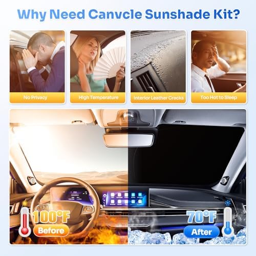 Canvcle Window Shades for 2011-2017 Honda Odyssey Accessories Windshield Sun - Image 3