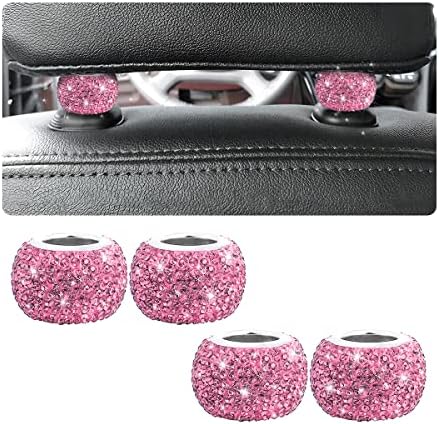 XINLIYA 4 Pack Car Headrest Collars, Bling Car Head Rest Collars Rings Decor by XINLIYA