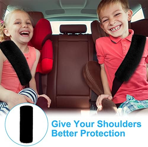 Boao 4 Pack Sheepskin Seat Belt Cover Shoulder Pad - Image 6