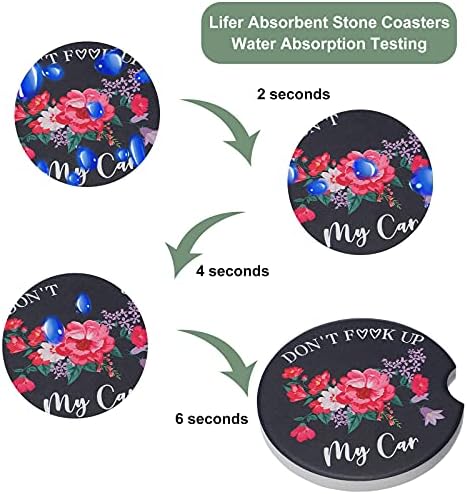 Boao 4 Pcs Floral Car Cupholder Coasters - Image 4