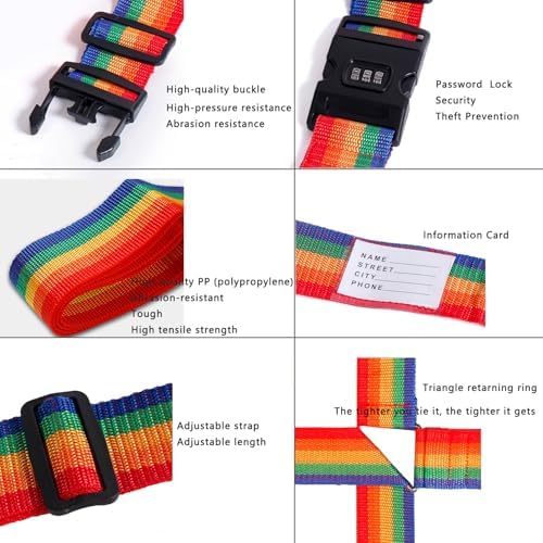 Cross-Strap，Combination Lock Luggage Straps, Adjustable Suitcase Belts - Image 6