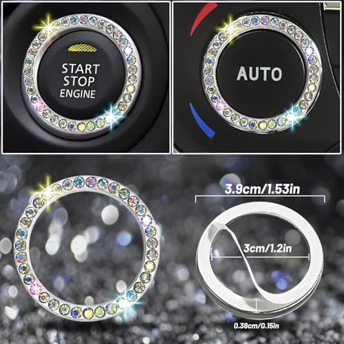 NBTEPEM 27 PCs Multicolor Bling Car Accessories Set - Image 7