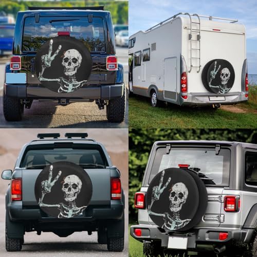 Rv Spare Tire Cover Wheel Halloween Goth Skeleton Skull Tire Covers Wheel - Image 6