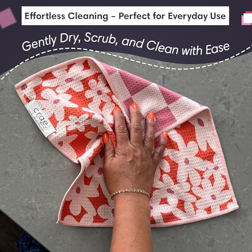 Reversible Microfiber Washcloths, Waffle Weave Dish Cloths - Image 2
